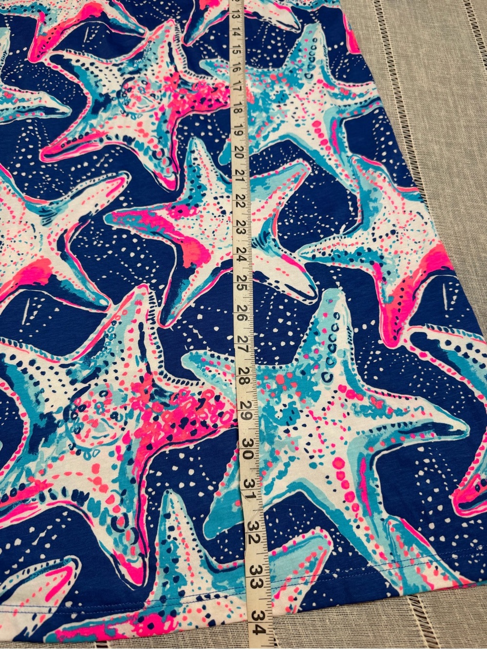 NWT Lilly Pulitzer XXS Starfish Print Halter Shift Dress Pima Cotton Tassel Tie - Picture 9 of 10